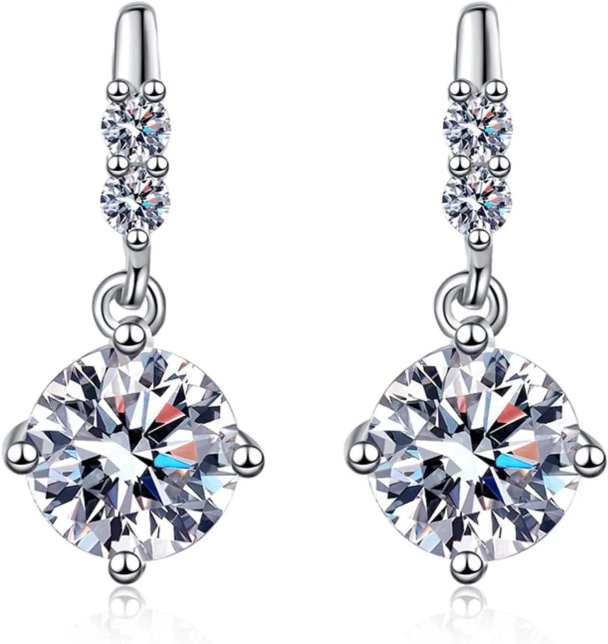 0.5/1 Carat Tassel Dangle Earrings for Women in 14K Gold, D-Color VVS1 Moissanite, Elegant Gift for Your Girlfriend's Birthday