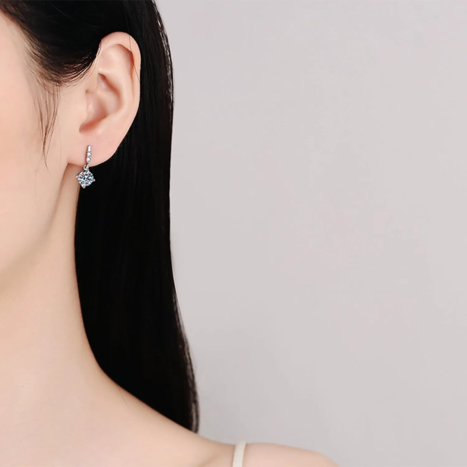 0.5/1 Carat Tassel Dangle Earrings for Women in 14K Gold, D-Color VVS1 Moissanite, Elegant Gift for Your Girlfriend's Birthday