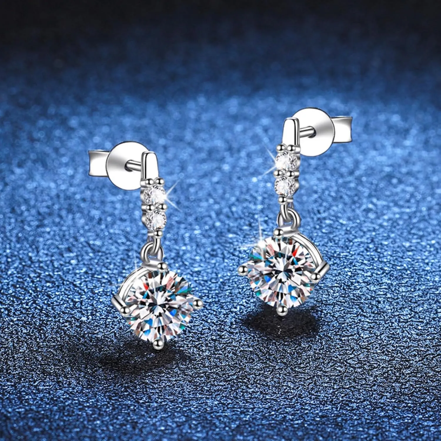 0.5/1 Carat Tassel Dangle Earrings for Women in 14K Gold, D-Color VVS1 Moissanite, Elegant Gift for Your Girlfriend's Birthday