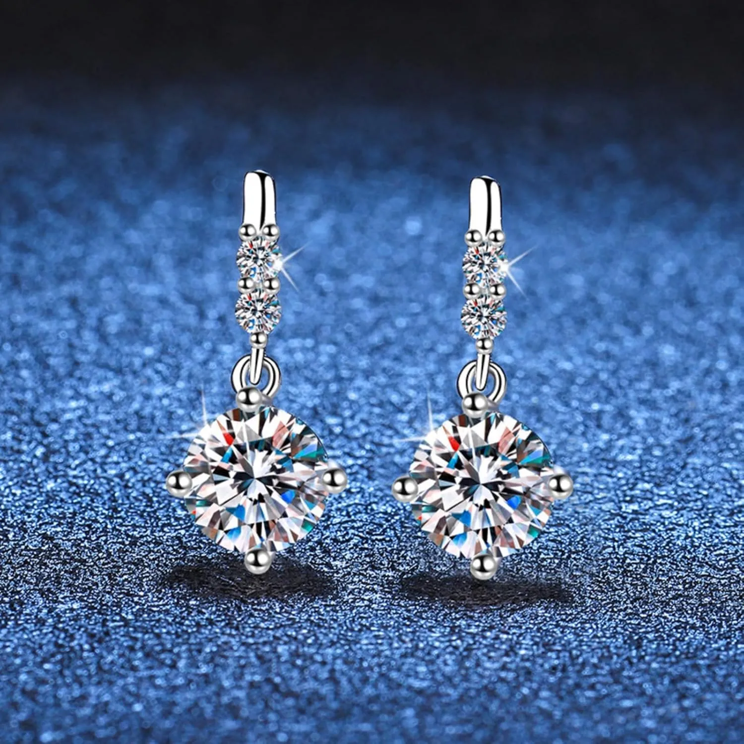 0.5/1 Carat Tassel Dangle Earrings for Women in 14K Gold, D-Color VVS1 Moissanite, Elegant Gift for Your Girlfriend's Birthday