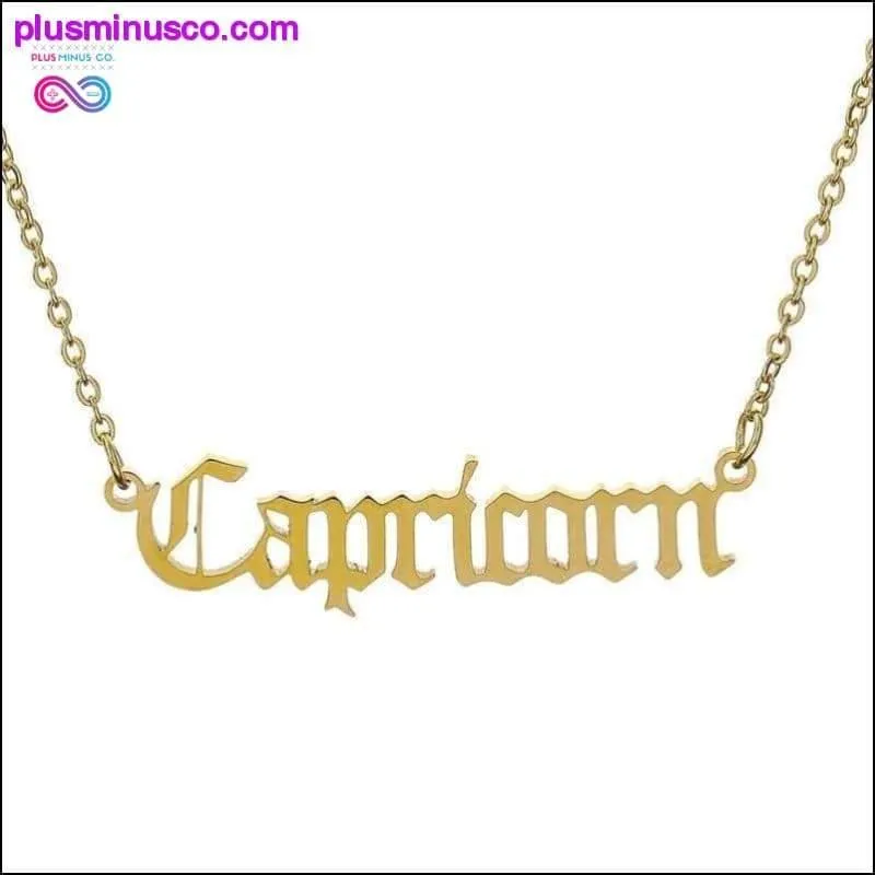 12 Zodiac Letter Constellations Pendants Necklace For Women