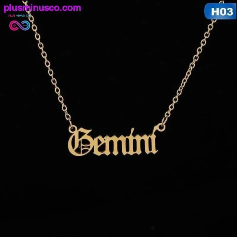 12 Zodiac Letter Constellations Pendants Necklace For Women