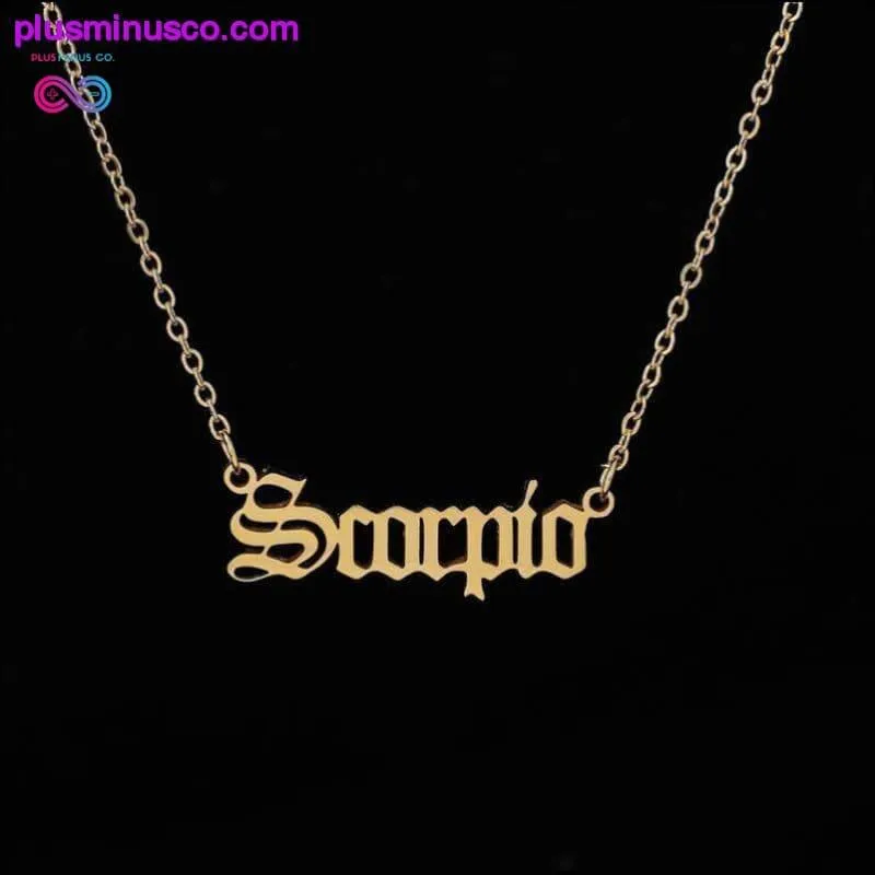 12 Zodiac Letter Constellations Pendants Necklace For Women