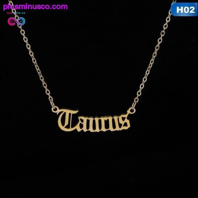 12 Zodiac Letter Constellations Pendants Necklace For Women