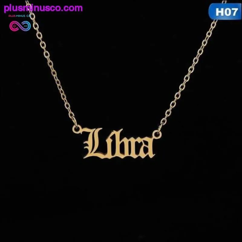 12 Zodiac Letter Constellations Pendants Necklace For Women