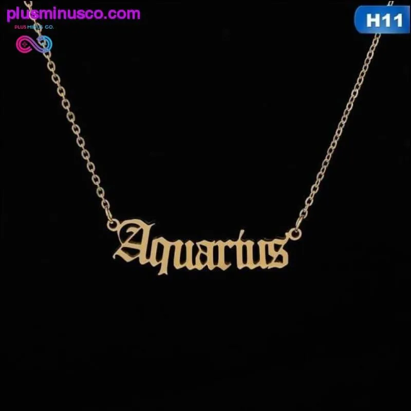 12 Zodiac Letter Constellations Pendants Necklace For Women