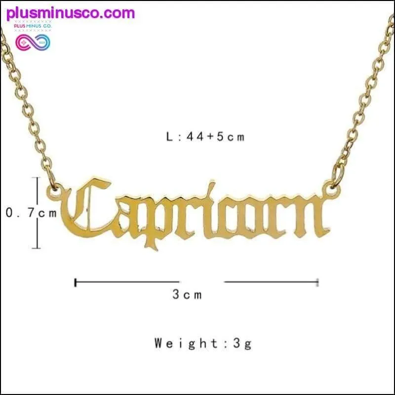 12 Zodiac Letter Constellations Pendants Necklace For Women