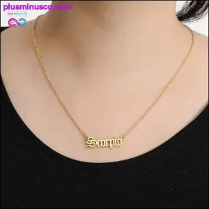 12 Zodiac Letter Constellations Pendants Necklace For Women