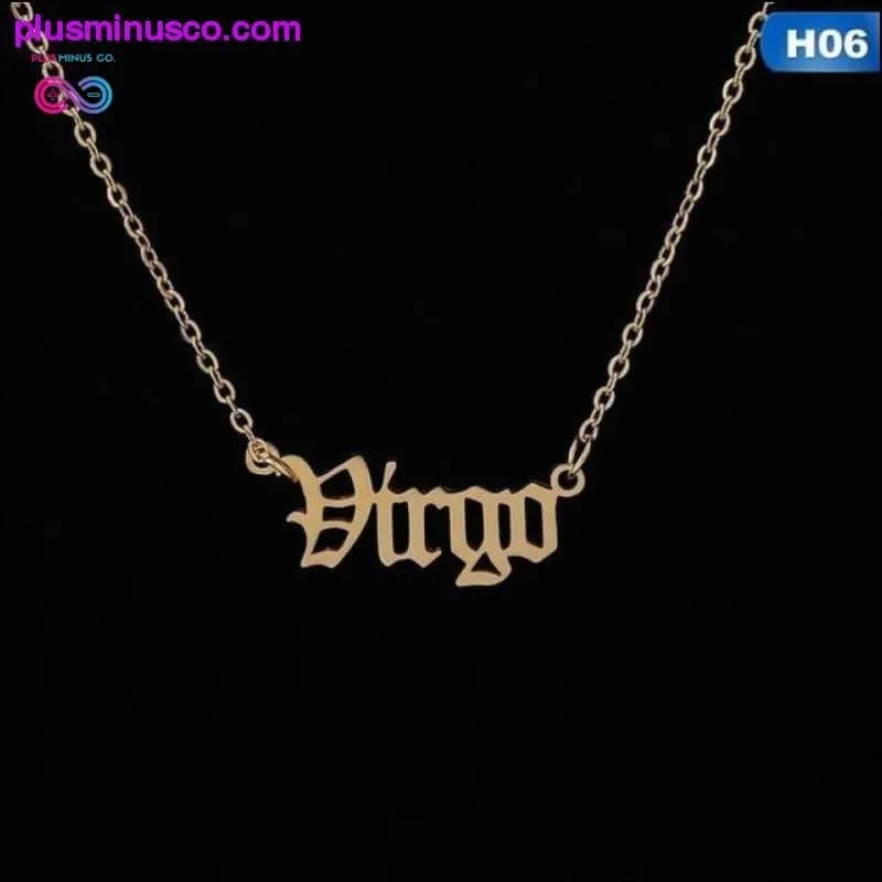 12 Zodiac Letter Constellations Pendants Necklace For Women