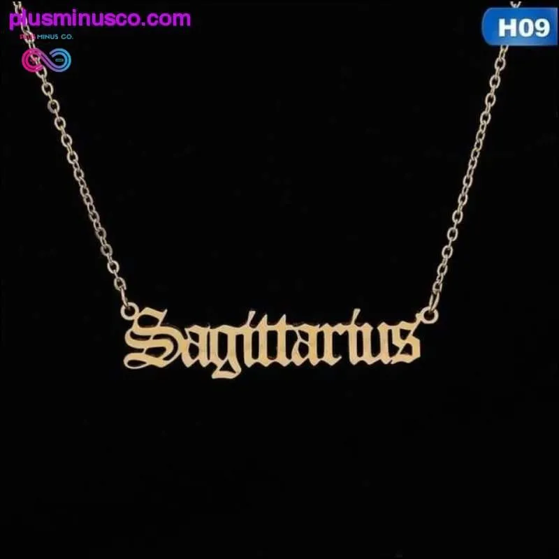 12 Zodiac Letter Constellations Pendants Necklace For Women