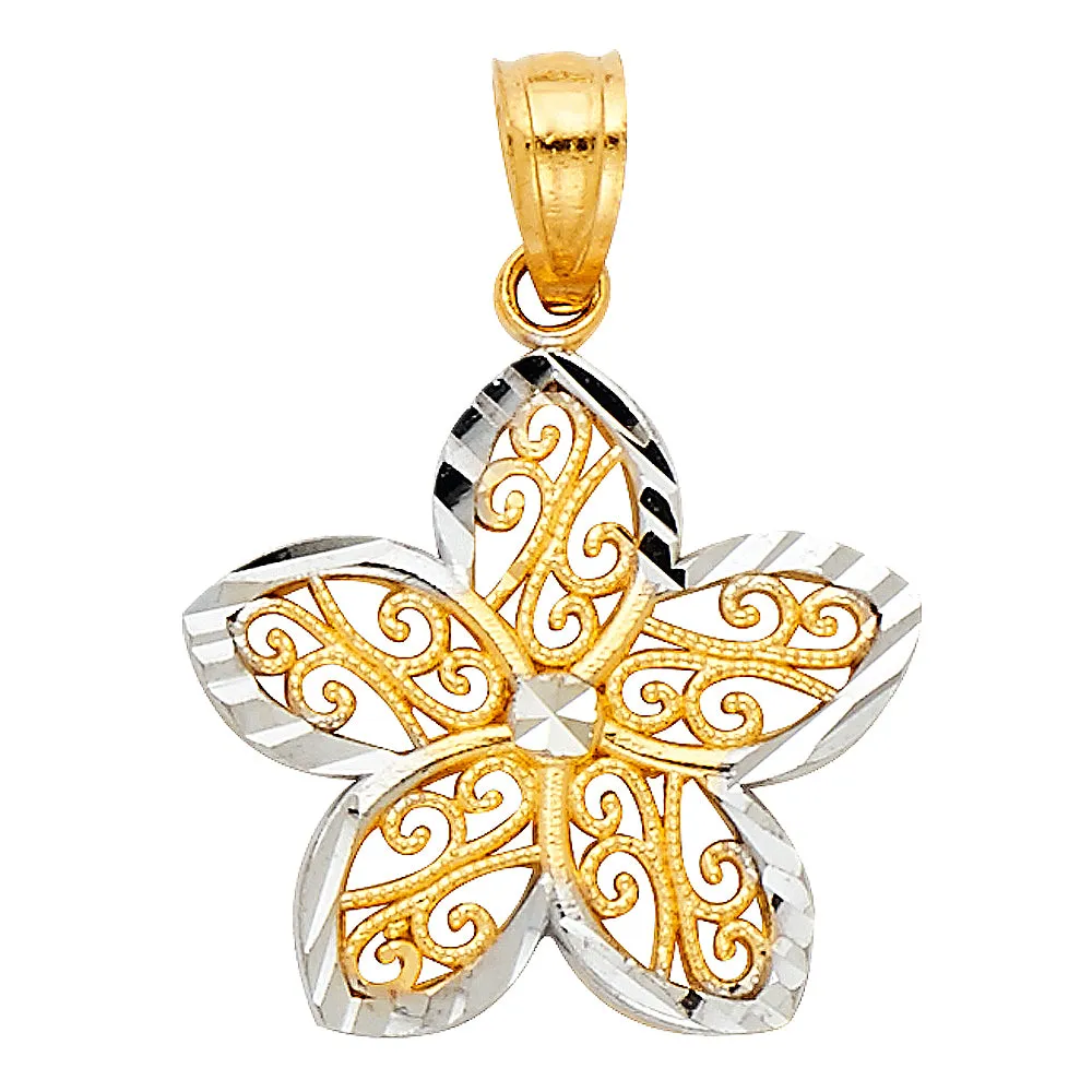 14K Flower Pendant