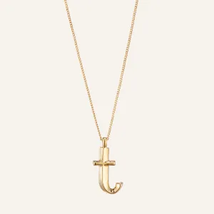14k Gold Plated Monogram Necklace - T