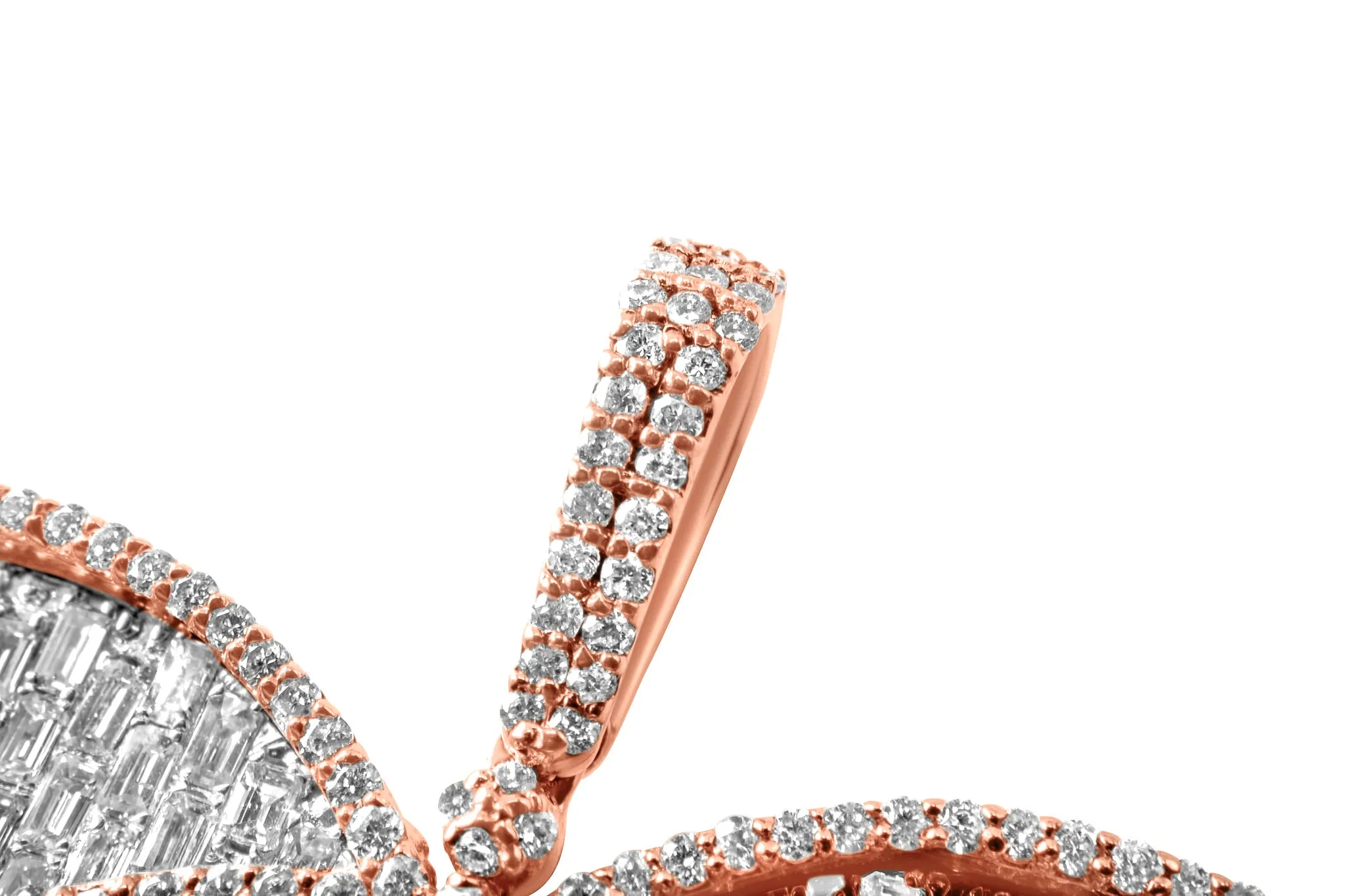 14K Rose Gold Butterfly Diamond Pendant 1.26 ctw