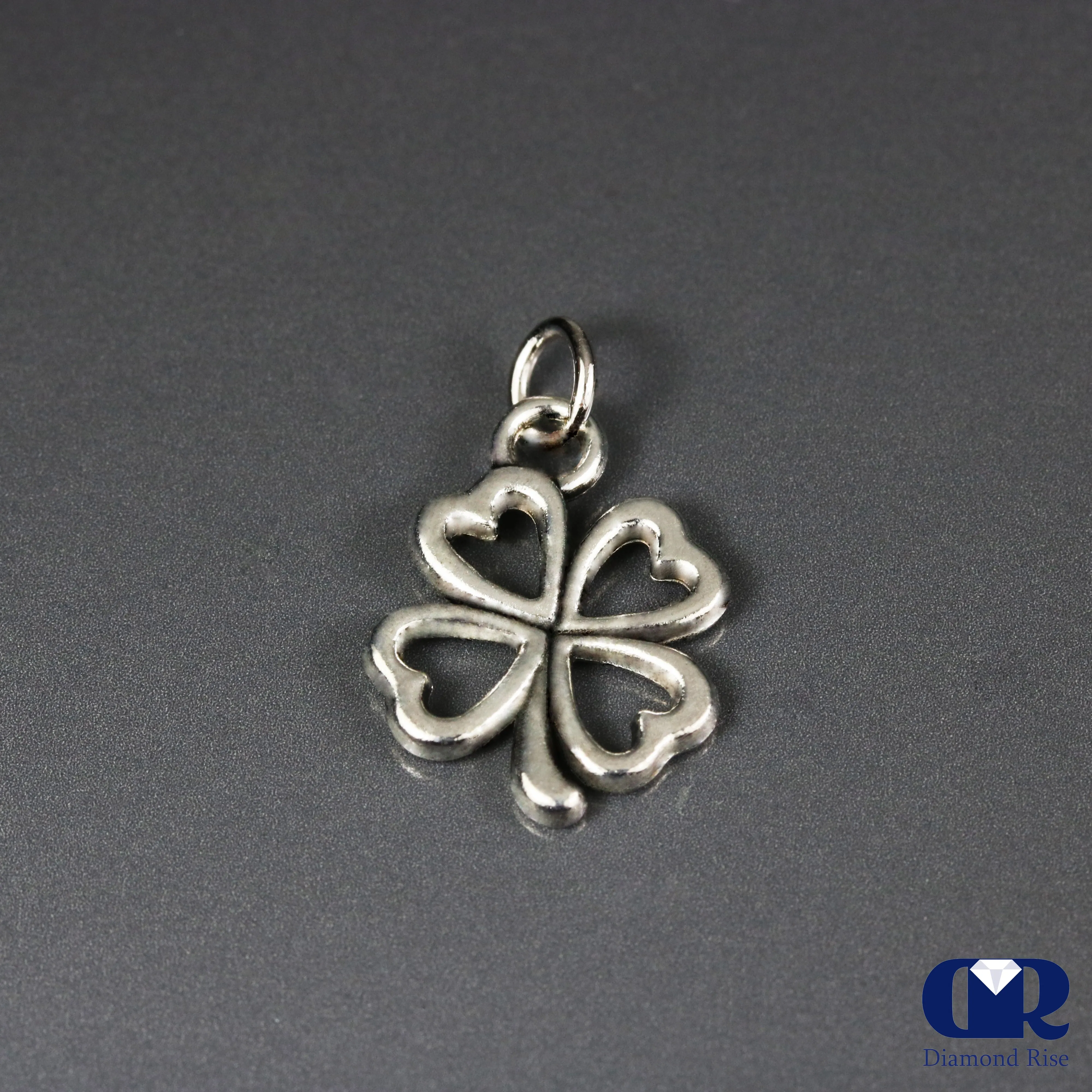 14K Solid Gold Floral Pendant Charm Necklace