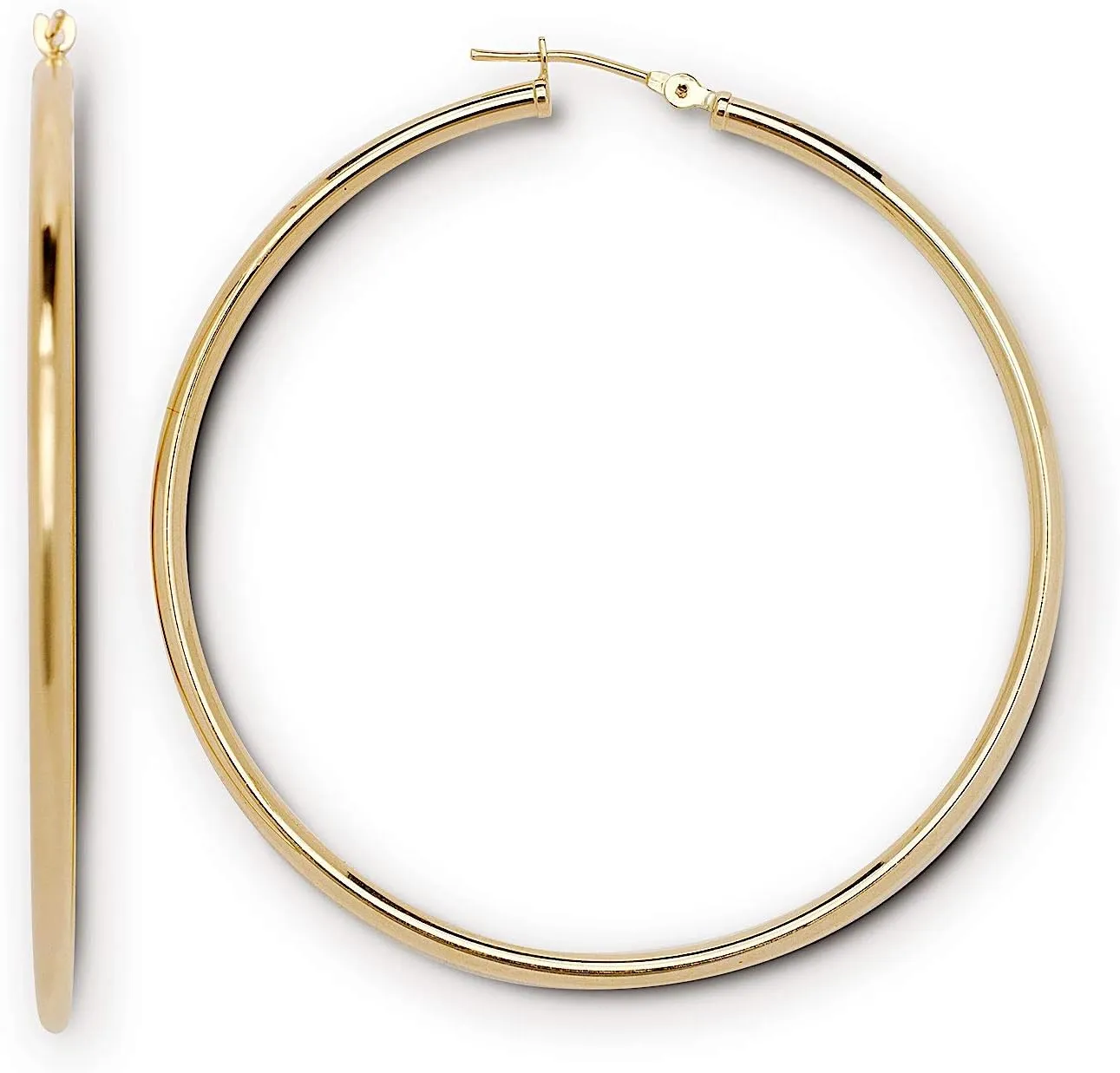14k Yellow Gold 50mm Round Hoop Earrings-Hoop Earring for Women