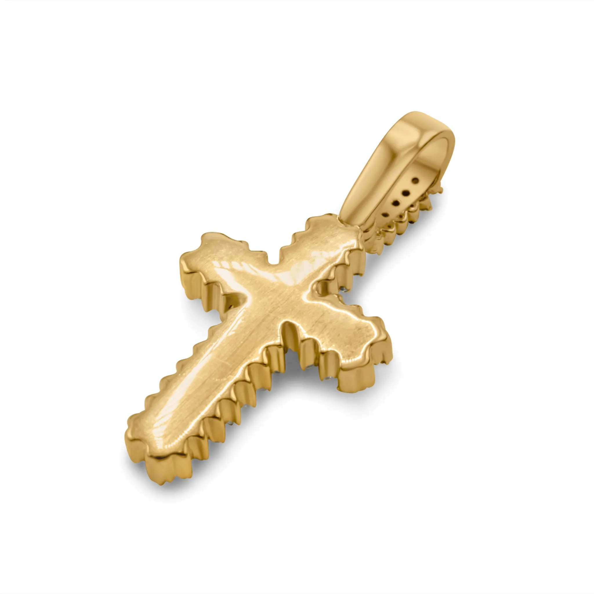 14K Yellow Gold Diamond Cross Pendant 0.44 ctw
