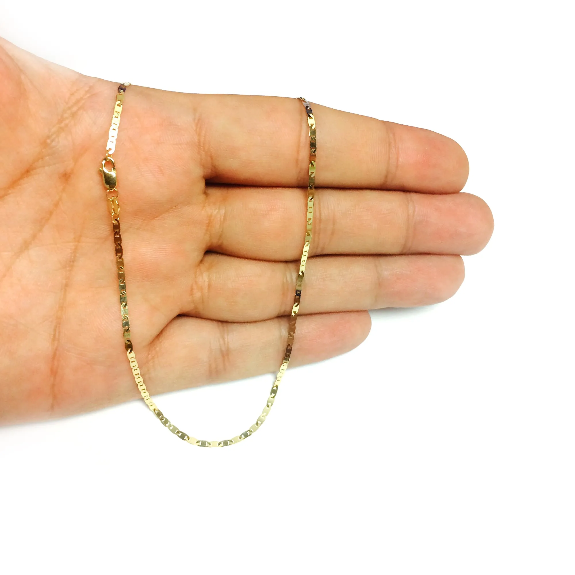 14k Yellow Gold Mariner Link Chain Necklace, 1.7 mm