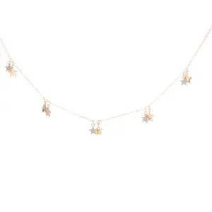 14k Yellow Gold Mini Stars Necklace