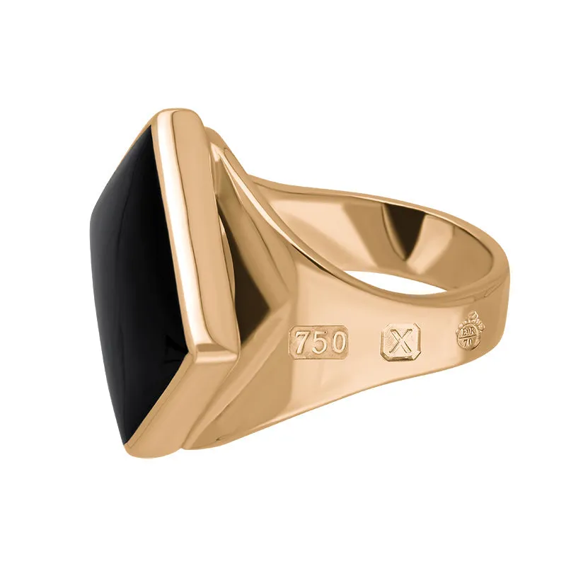 18ct Rose Gold Whitby Jet Queen's Jubilee Hallmark Small Rhombus Ring