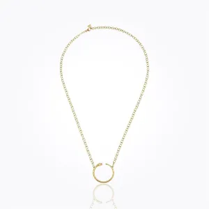 18K Ourobouros Serpent Necklace with diamond eyes