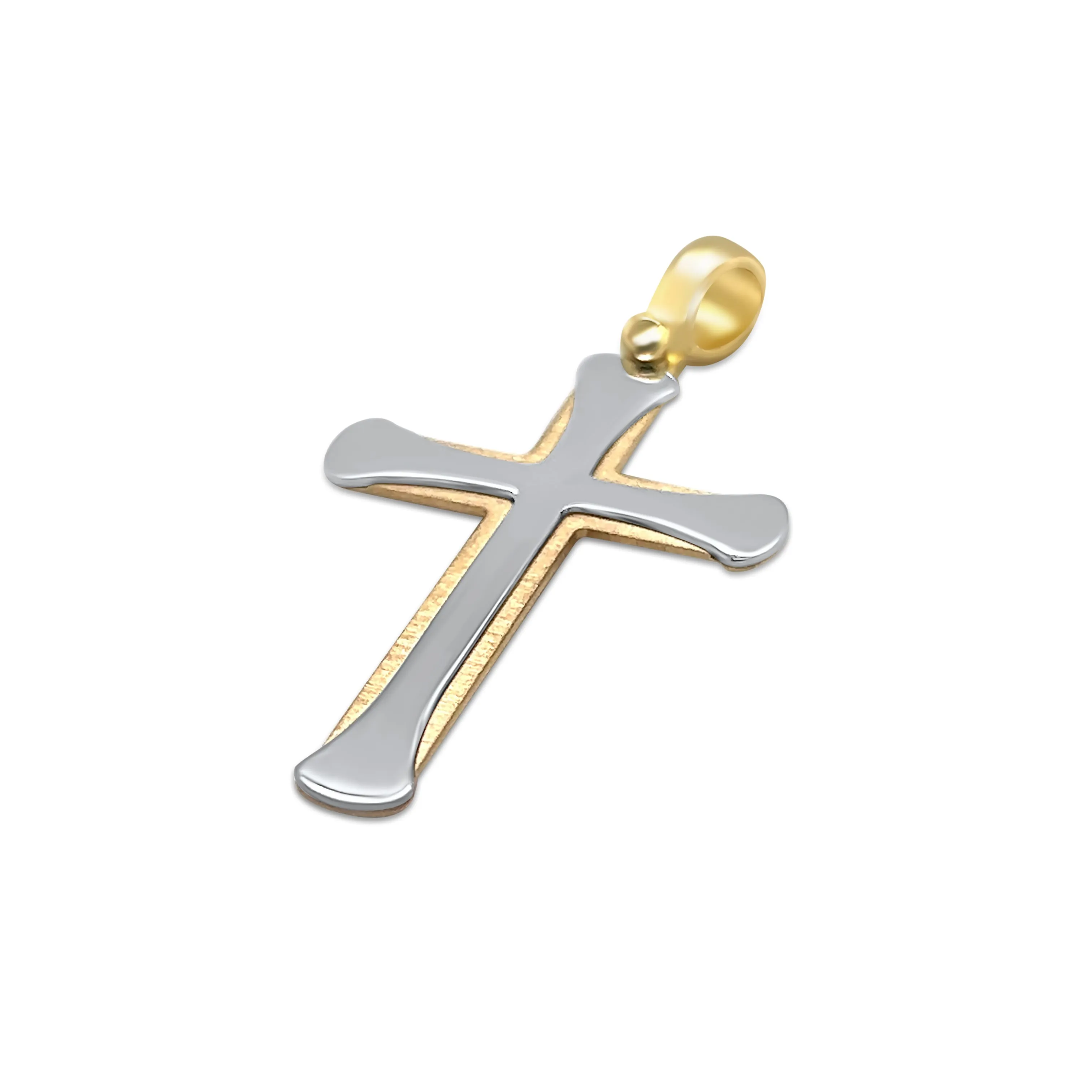 18KT Two Tone Cross Pendant