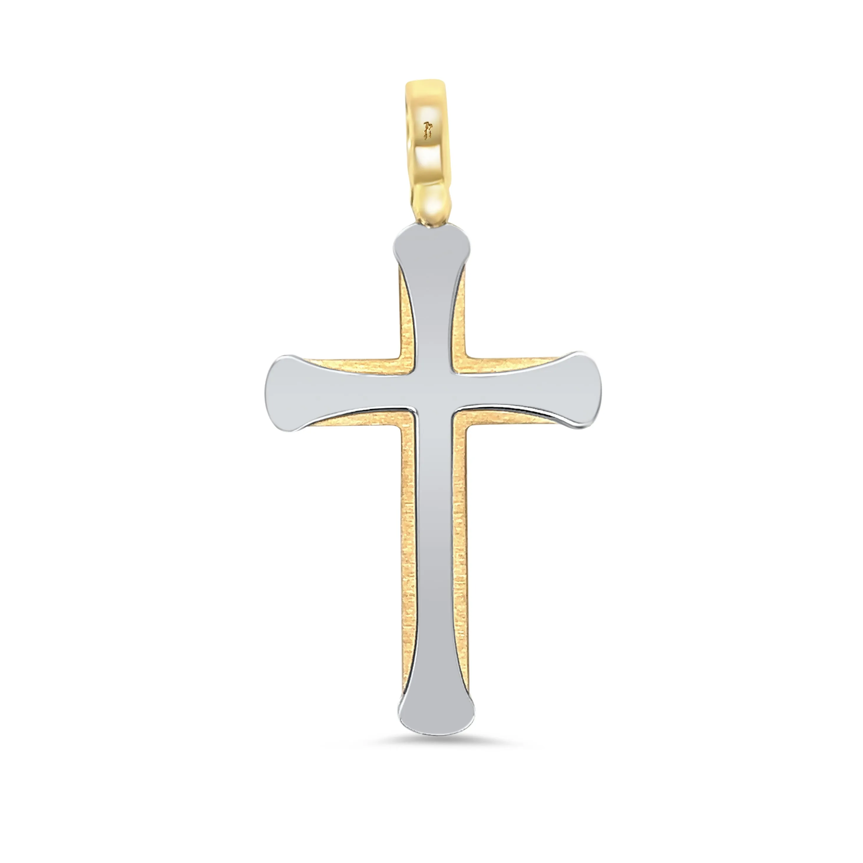 18KT Two Tone Cross Pendant