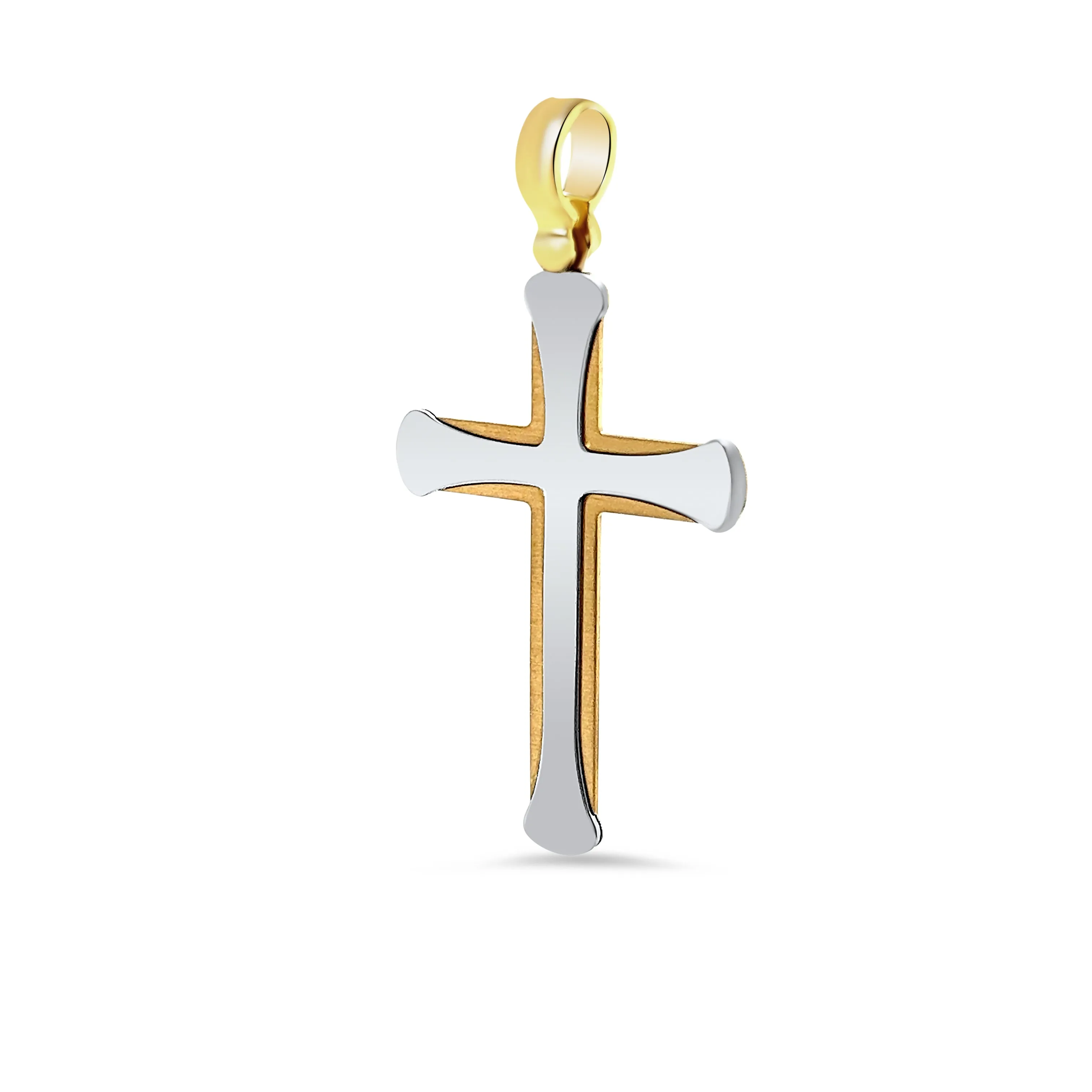 18KT Two Tone Cross Pendant