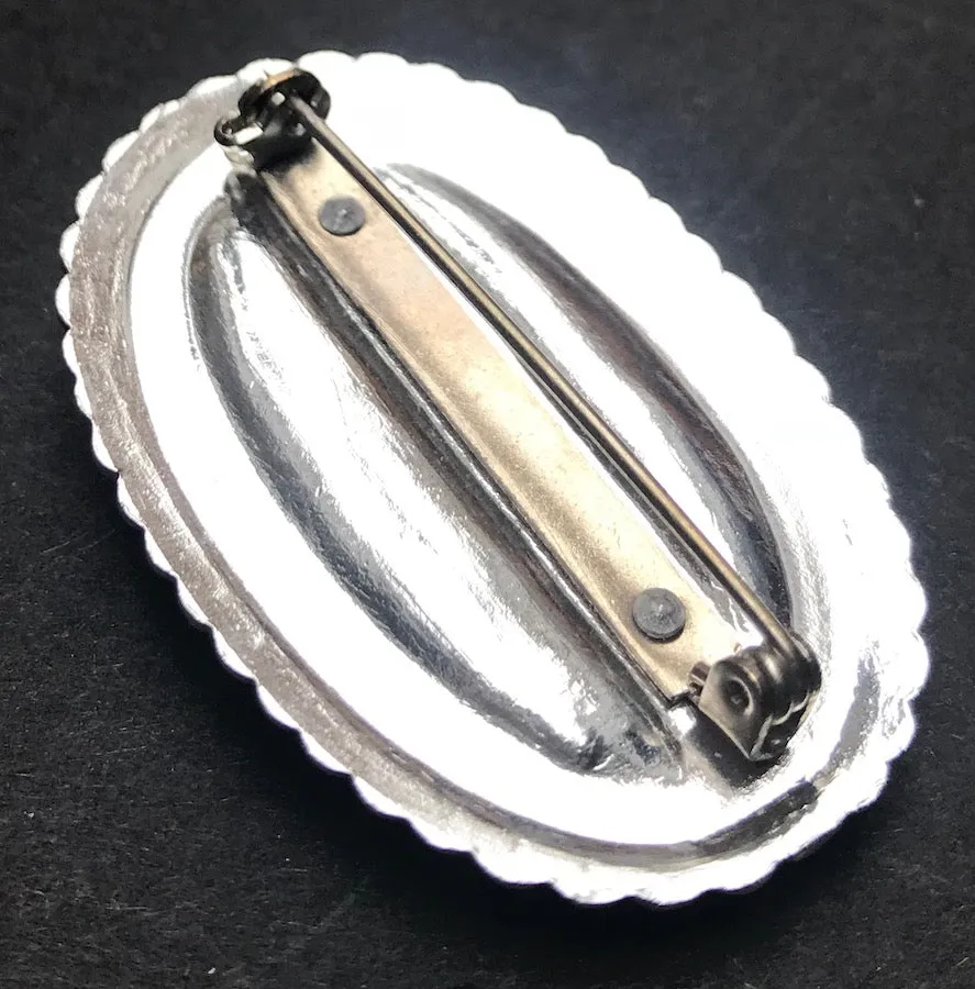 1950s Dancing Girl Faux Marcasite Brooch