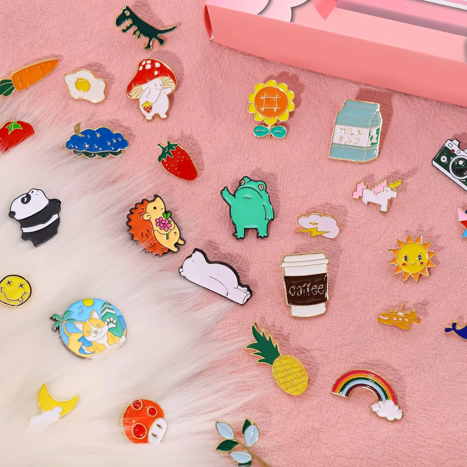 20/30/60/100 Mixed Enamel Pins for Backpacks,Hat Cute Funny Button Pins Bulk Set,Cartoon Plant Aesthetic Brooch Lapel Backpack Pins for Hats Women Girls Cloths Decoration