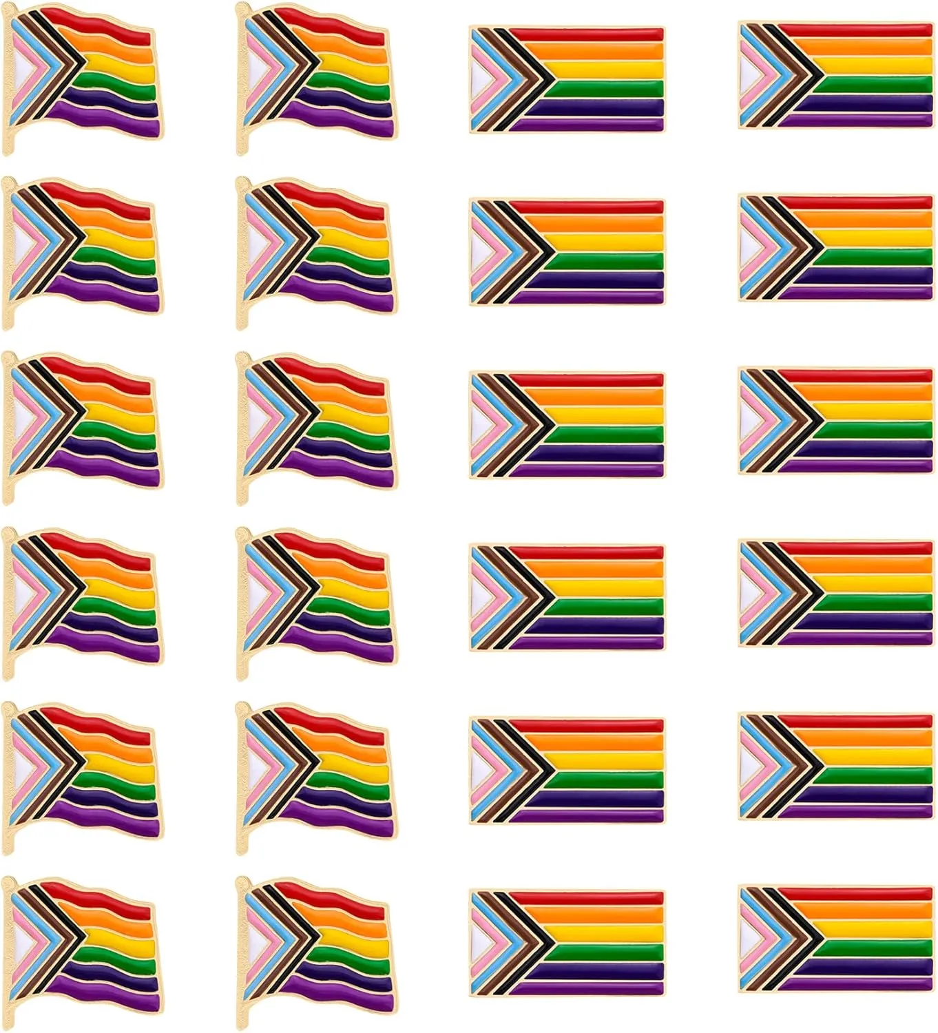 24 Pieces Gay Pride Pins Rainbow Flag LGBTQ Enamel Lapel Pin Brooches Decoration for Lesbian Transgender Gay Activities Clothes Bag Decor Birthday Christmas Gifts