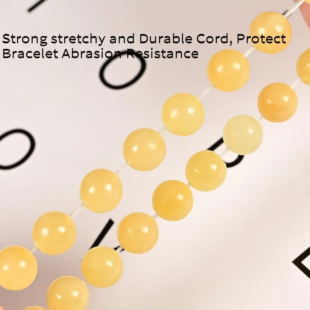 2Pcs Mixed Gemstones Bead Double Protection Bracelet Set-Stone Round Beaded Stretchy Bracelets for Women Men