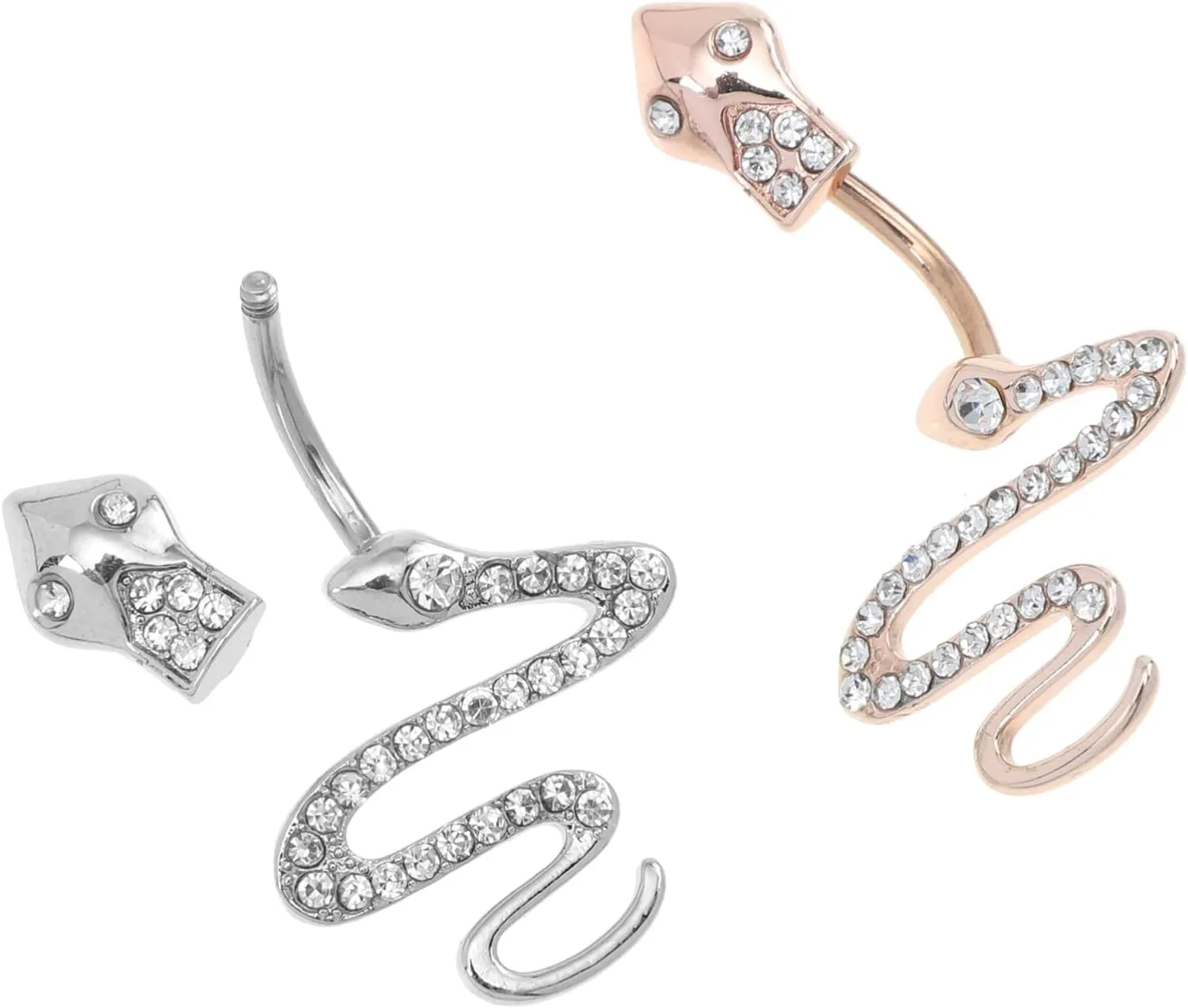 2Pcs Snake Belly Button Rings Unique Navel Decor for Women Jewelry Present for Friends and Loved Ones