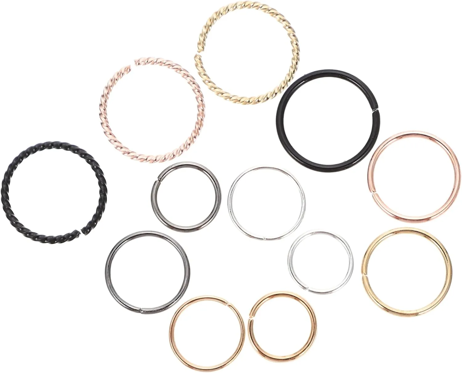 2sets Non-piercing Nose Hoops Punk Style Decorative Nose Ornaments for Women and Men Easy to Wear Allergy Design