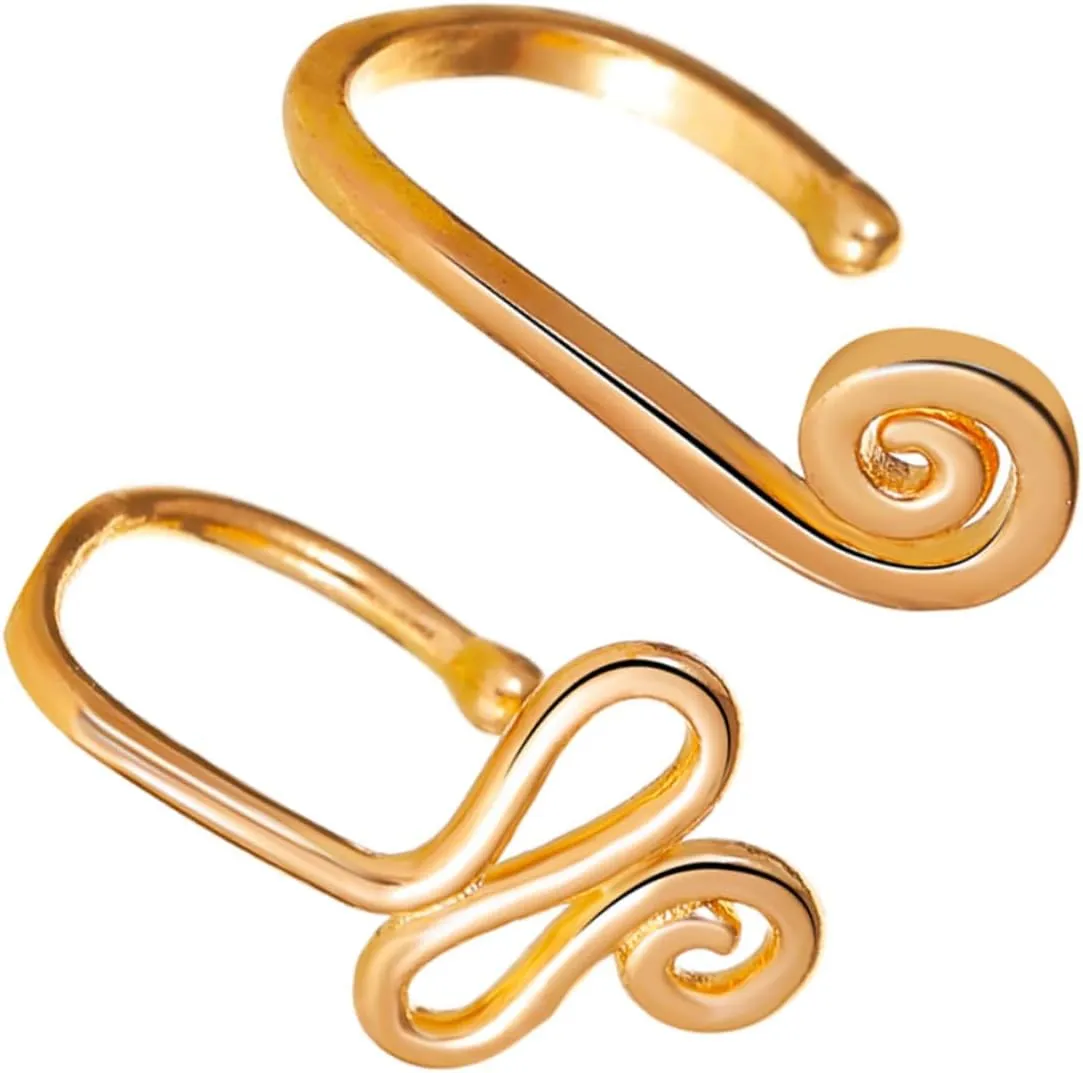 4 Pcs No Hole Nail Punk Jewelry Clip on Nose Ring Punk Piercing Nose Ring Fashion Jewelry U- Shape Nose
