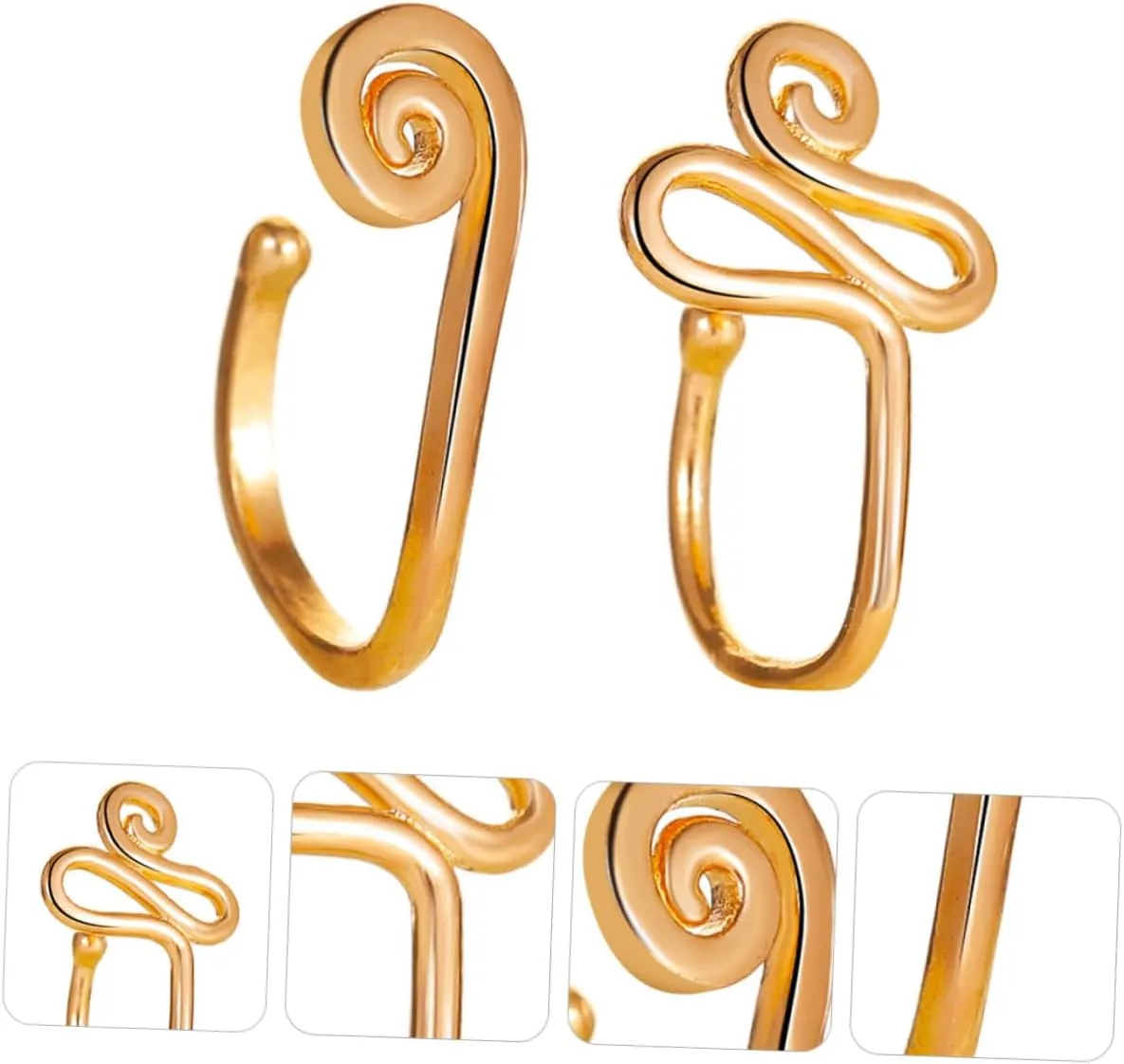 4 Pcs No Hole Nail Punk Jewelry Clip on Nose Ring Punk Piercing Nose Ring Fashion Jewelry U- Shape Nose