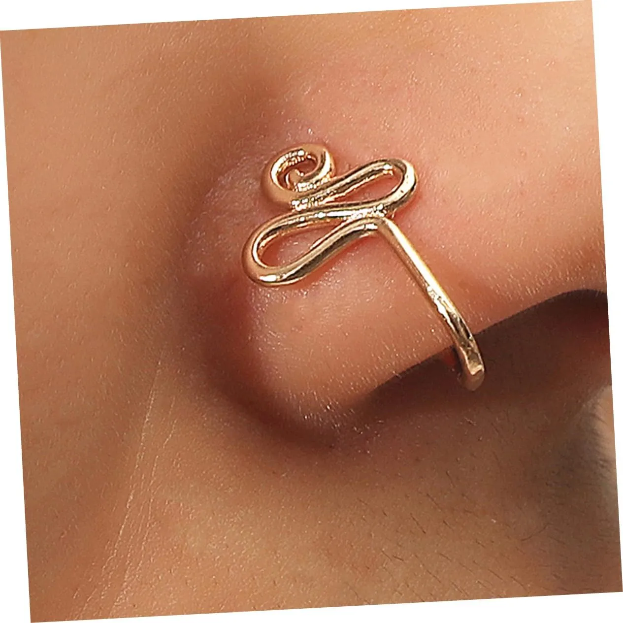 4 Pcs No Hole Nail Punk Jewelry Clip on Nose Ring Punk Piercing Nose Ring Fashion Jewelry U- Shape Nose