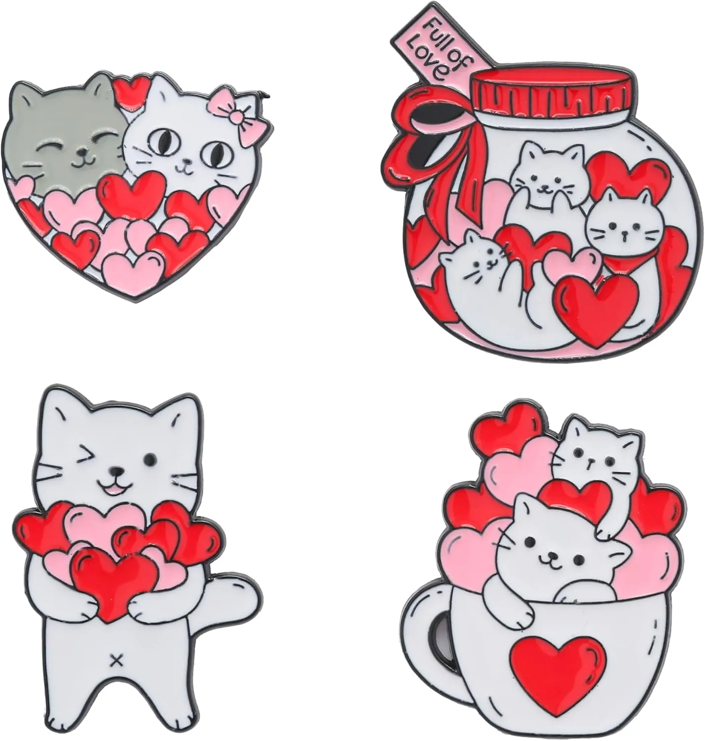 4PCS Cartoon Brooch Pins for Women Gift Enamel Backpack Decoration Gifts