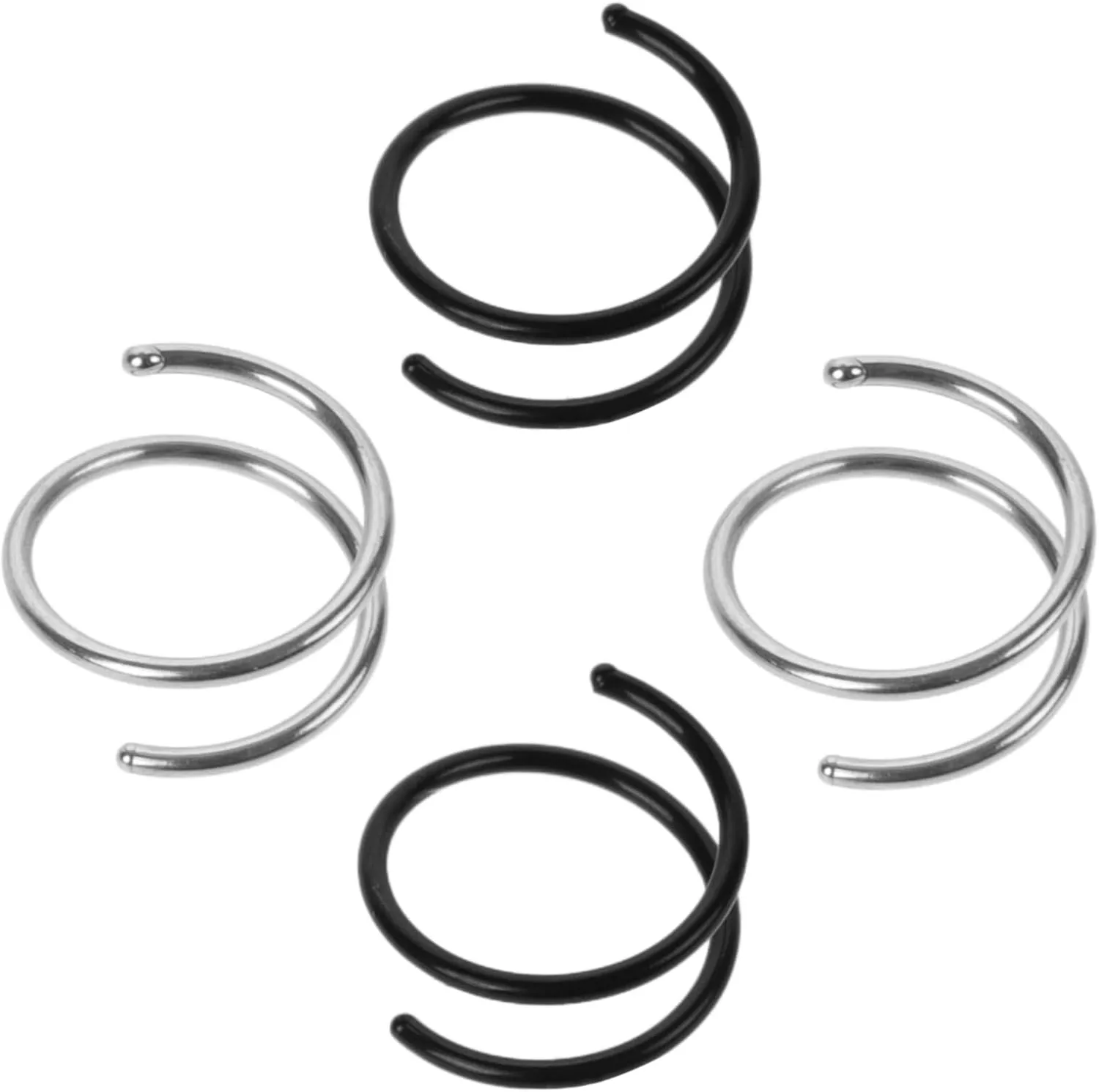 4pcs Stainless Steel Spiral Nose Rings Lightweight Nose Jewelry for Comfortable Wear Decorative Hoops Steel for Personal Expression and Special Occasions