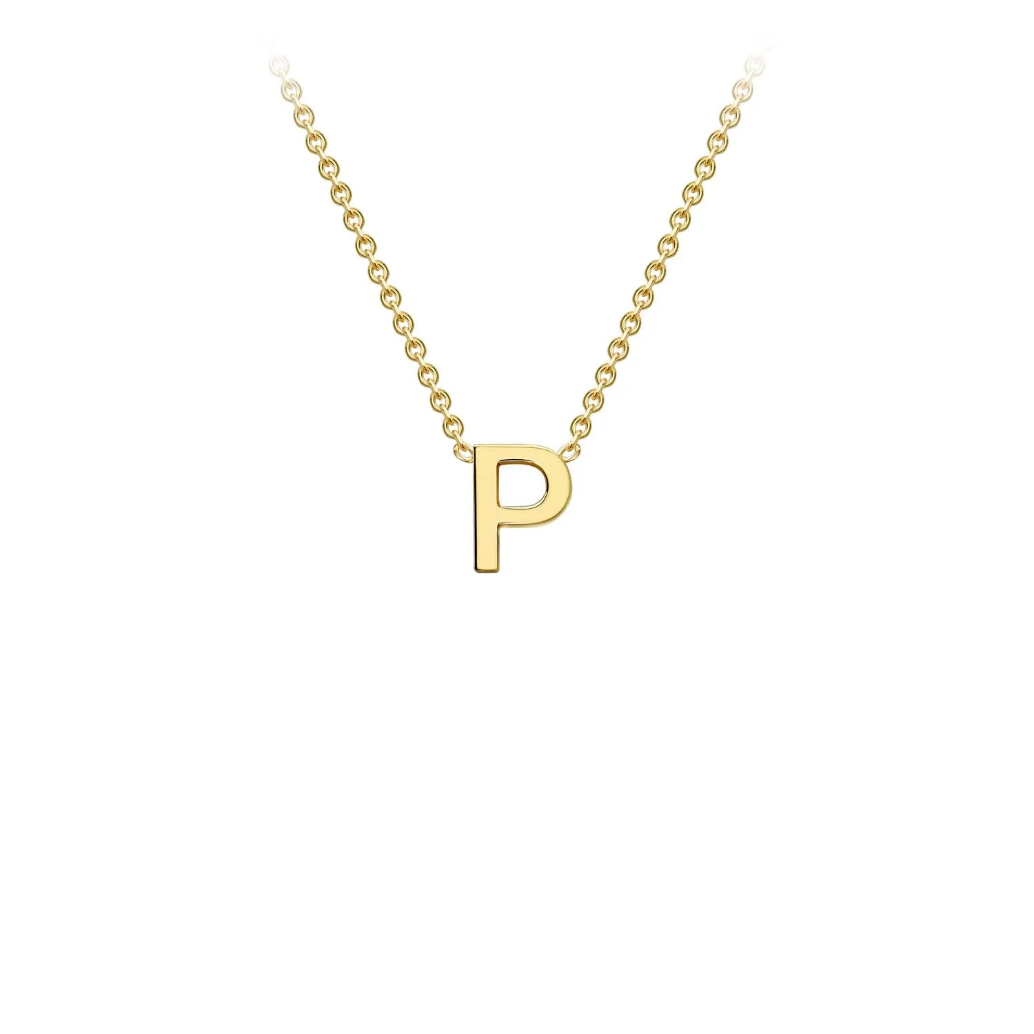 9K Gold 'P' Initial Necklace - 1.190165