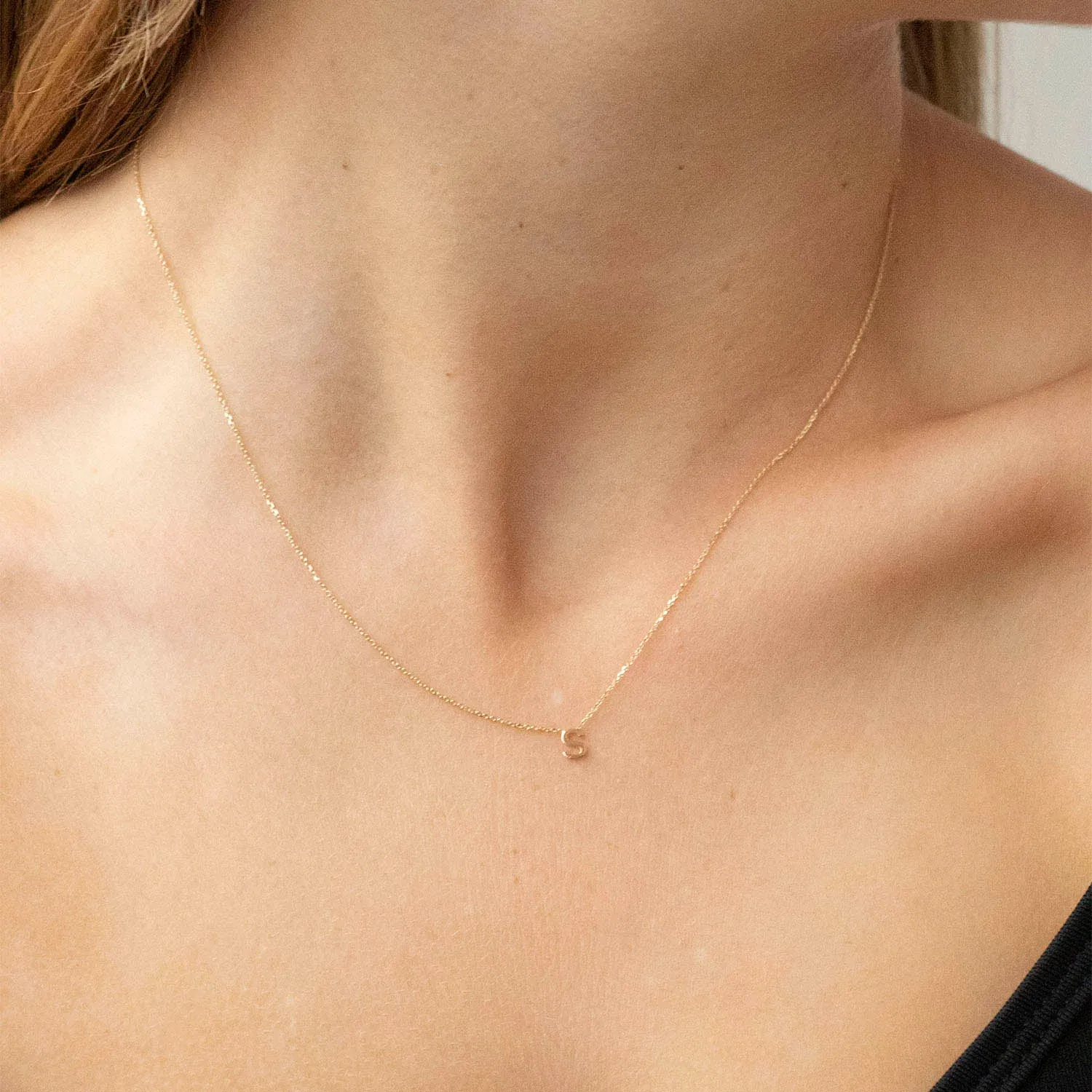 9K Gold 'S' Initial Necklace - 1.19.0168