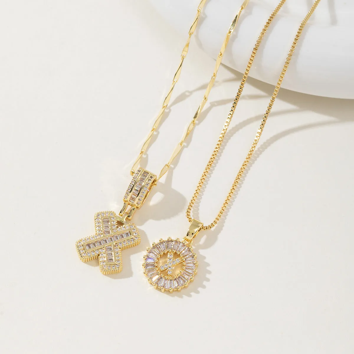 AISHA - Elegant 2-Pack Initial Letter Pendant Necklaces