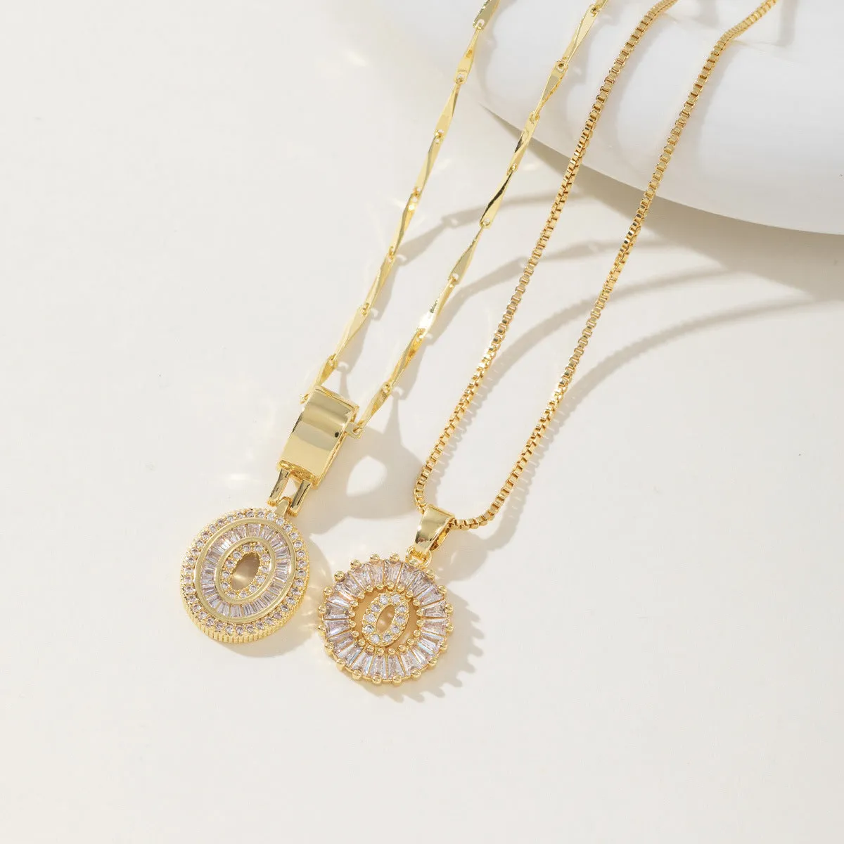 AISHA - Elegant 2-Pack Initial Letter Pendant Necklaces