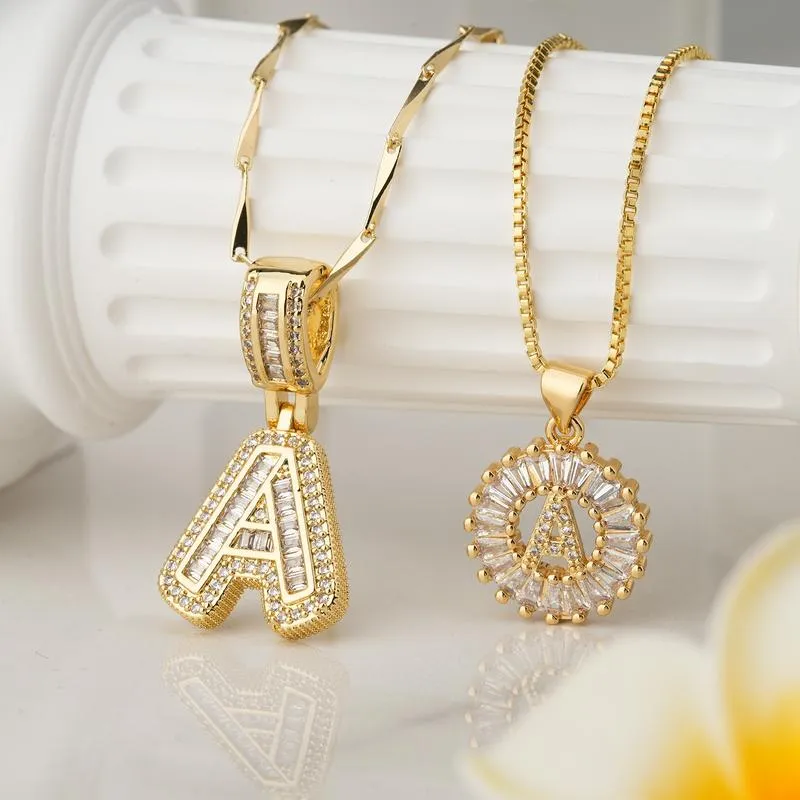 AISHA - Elegant 2-Pack Initial Letter Pendant Necklaces