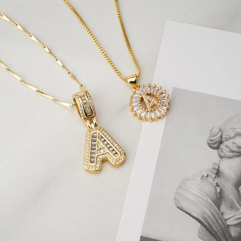 AISHA - Elegant 2-Pack Initial Letter Pendant Necklaces