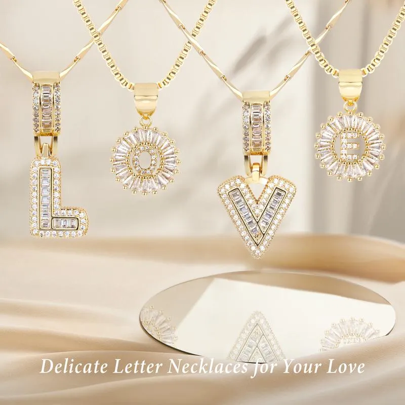 AISHA - Elegant 2-Pack Initial Letter Pendant Necklaces