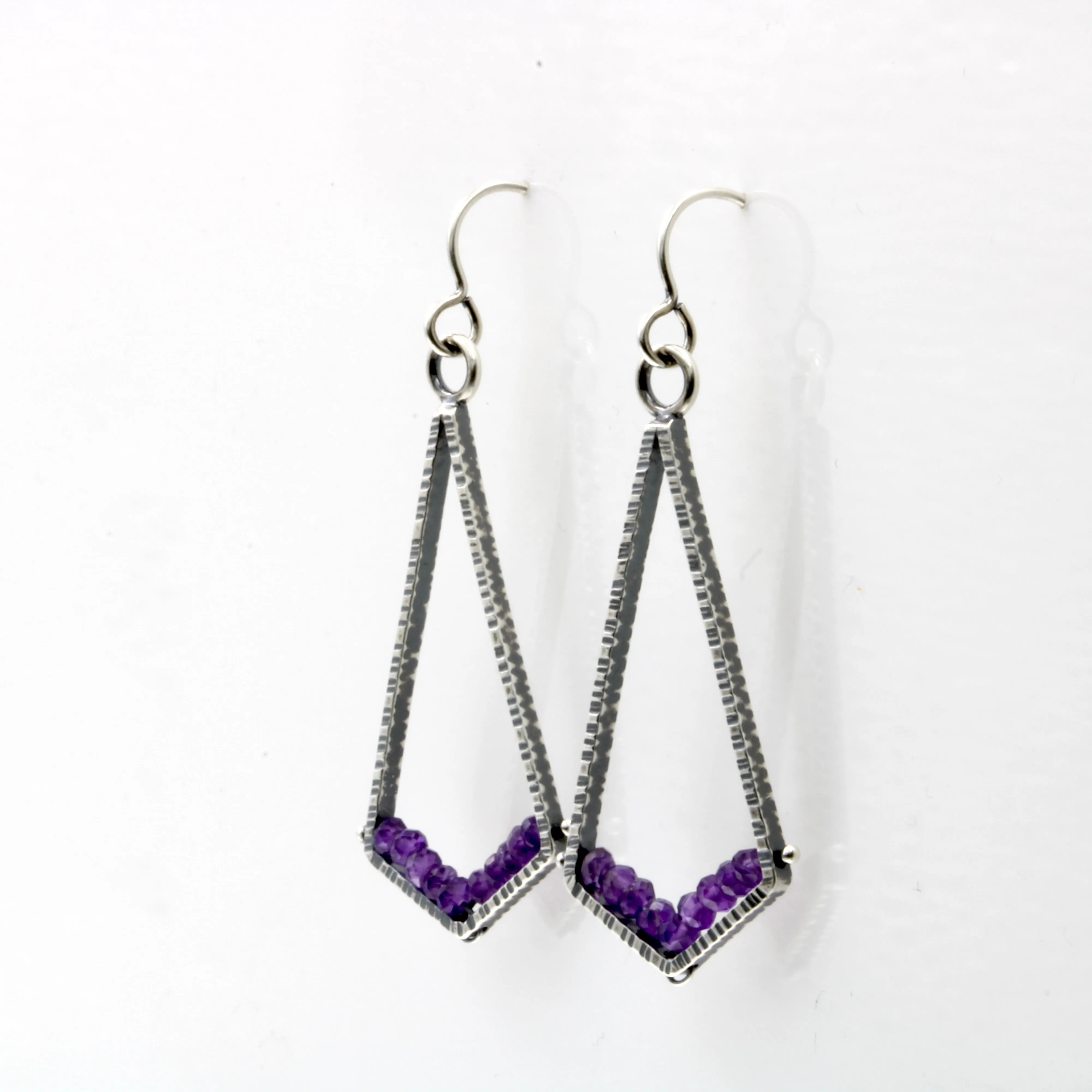 Amethyst Angled Geode Earrings