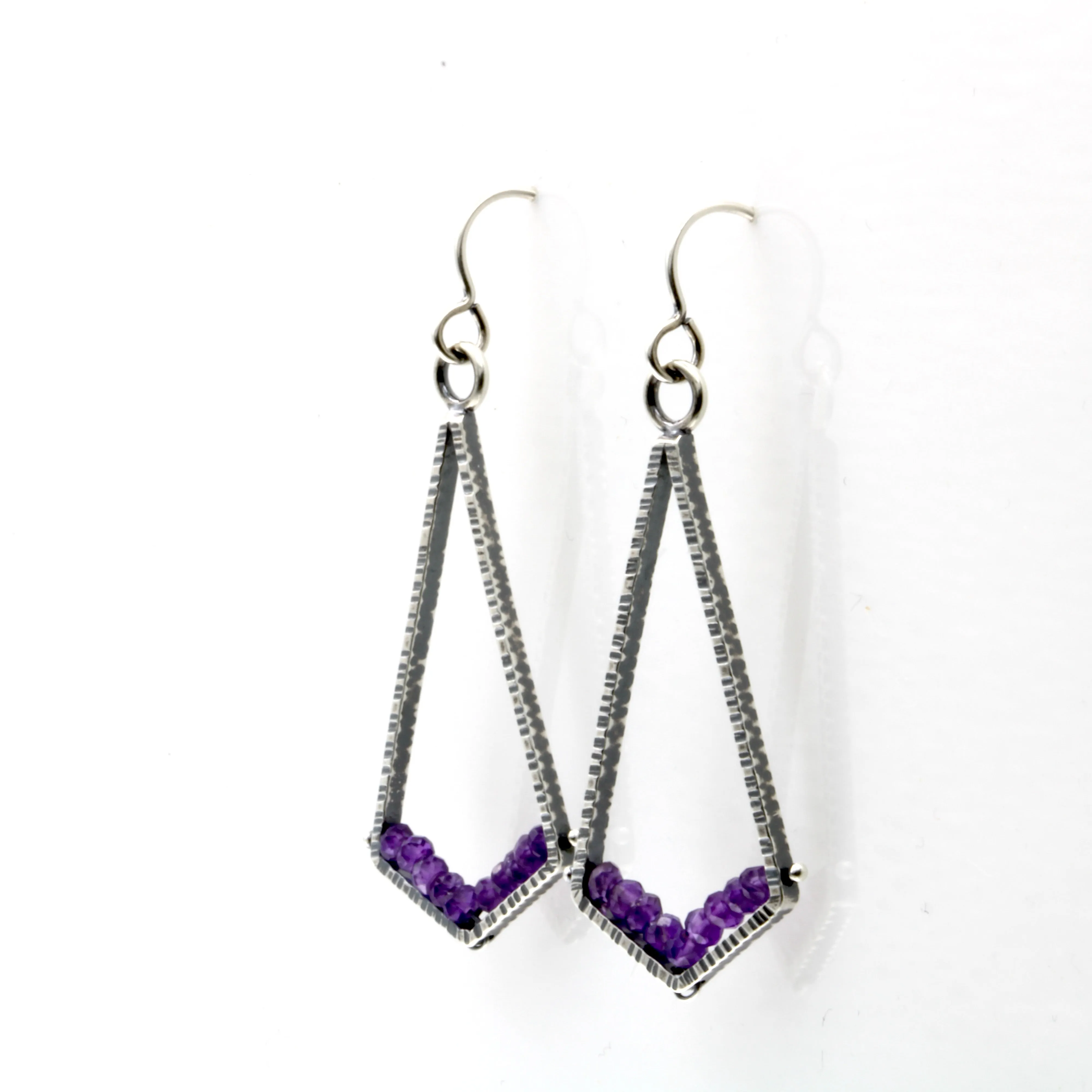 Amethyst Angled Geode Earrings