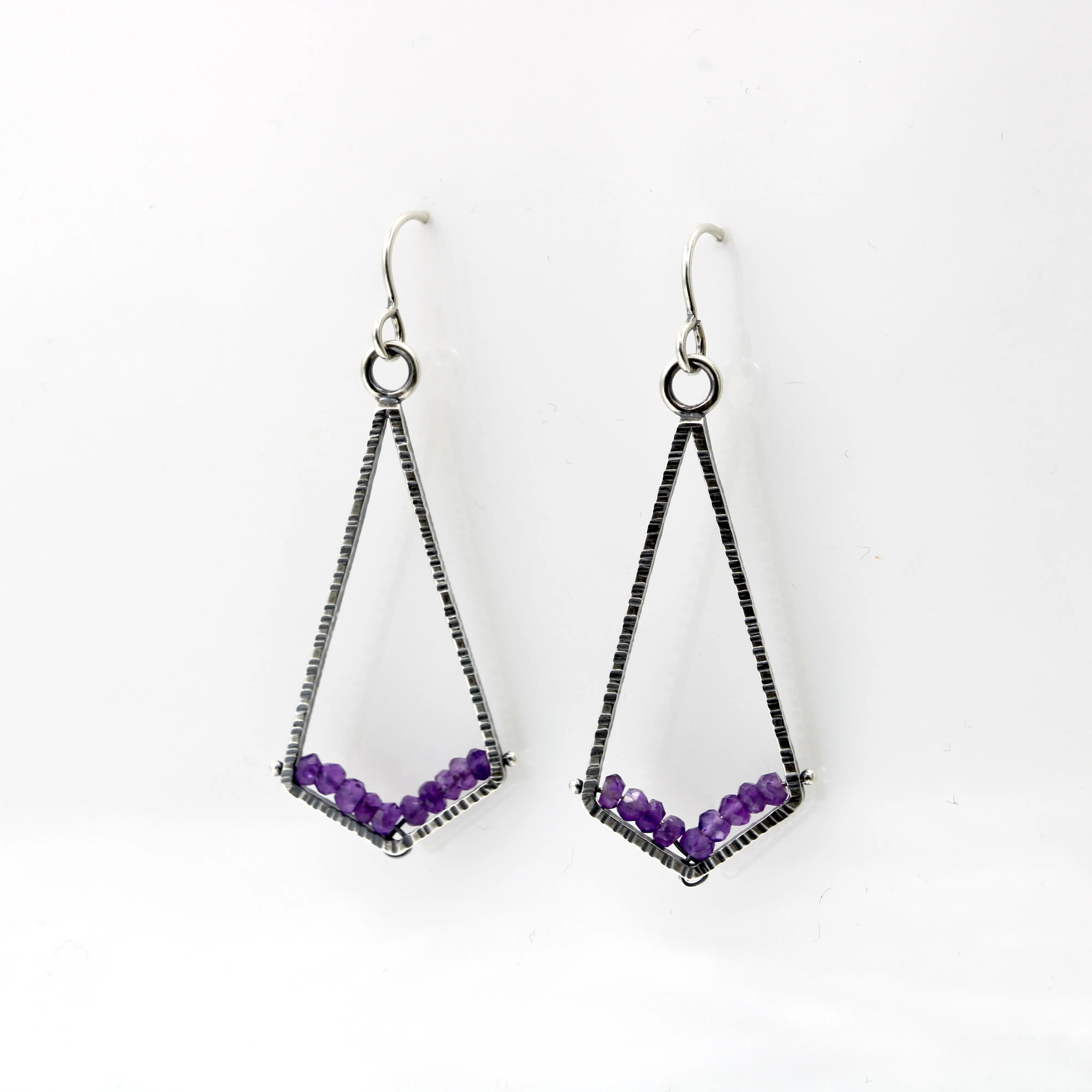 Amethyst Angled Geode Earrings