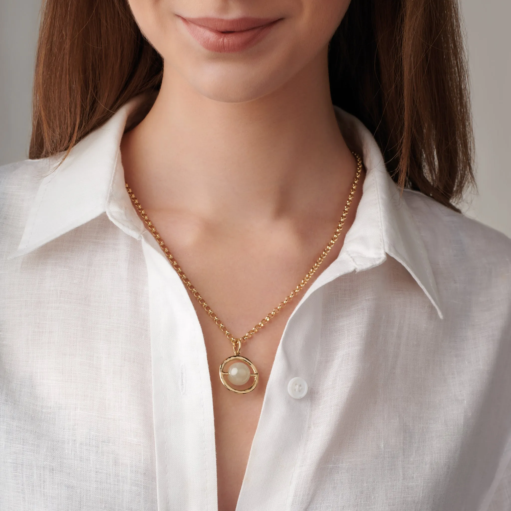 Archipelago Necklace Pendant Yellow Gold - Turquoise
