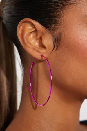 Astonishing Glow Hoop Earrings - Pink